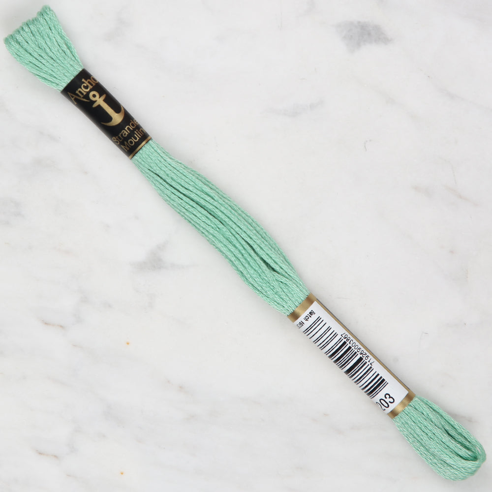 Anchor Stranded Mouline Embroidery Thread, 8m, Green - 0203