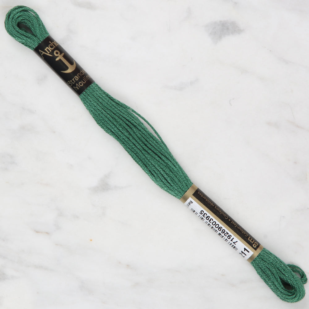 Anchor Stranded Mouline Embroidery Thread, 8m, Green - 0211