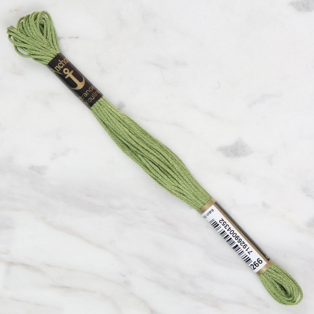 Anchor Stranded Mouline Embroidery Thread, 8m, Green - 0266