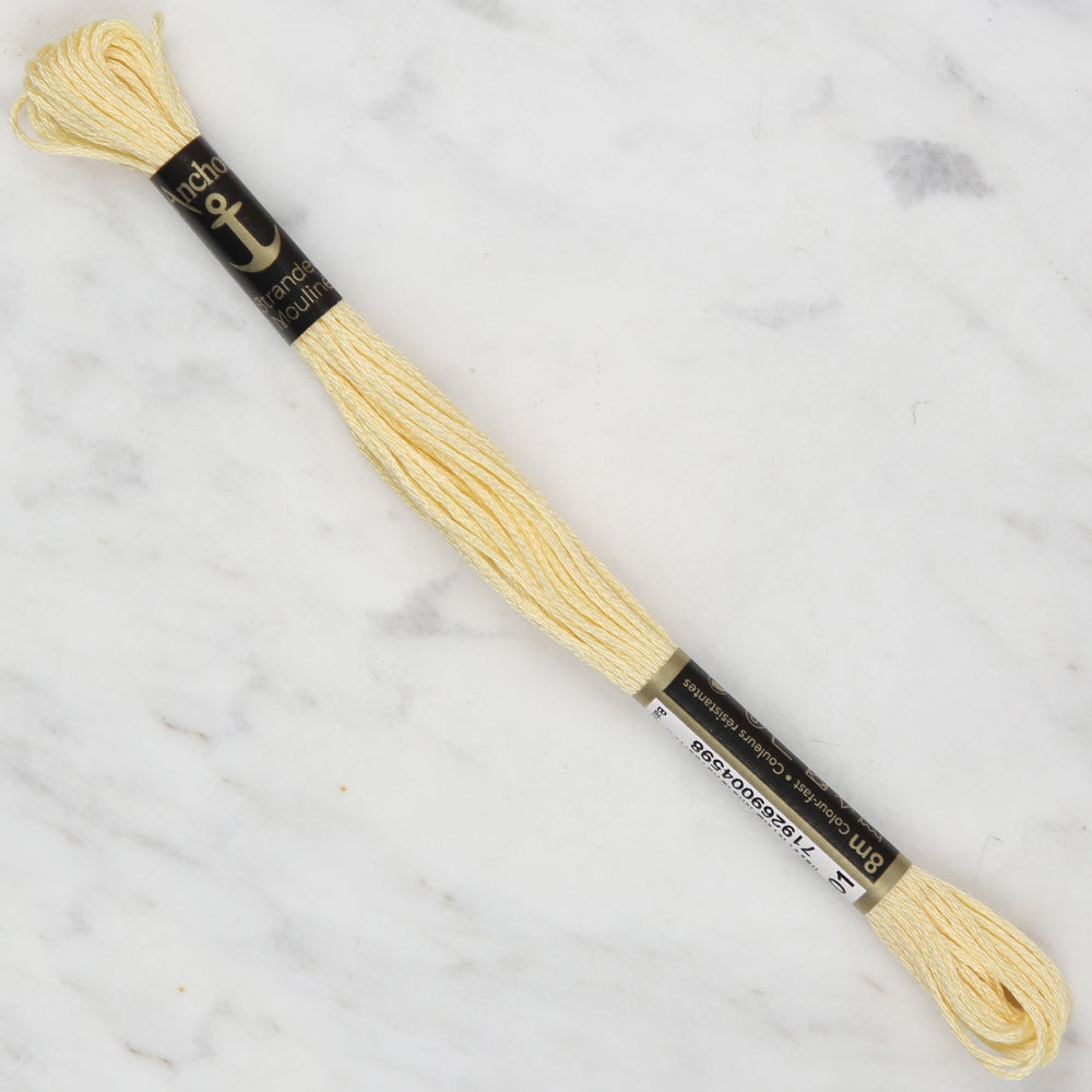 Anchor Stranded Mouline Embroidery Thread, 8m, Yellow - 0301