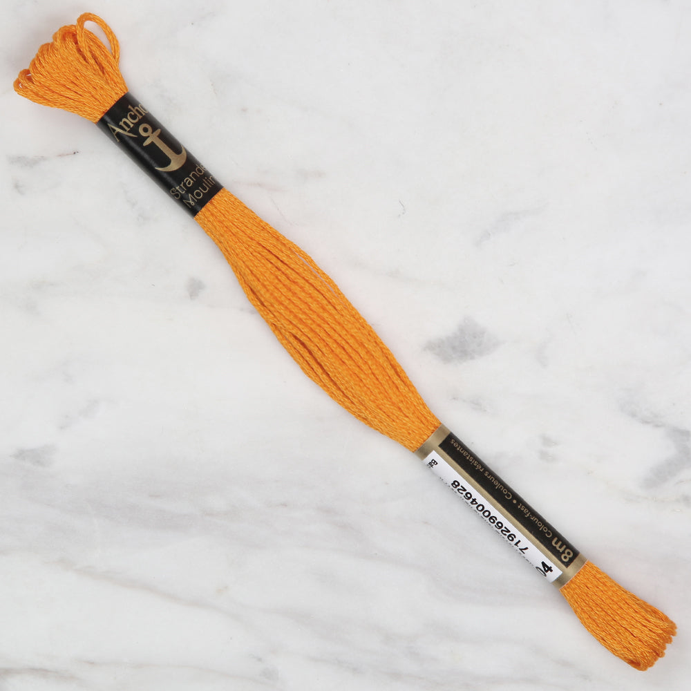 Anchor Stranded Mouline Embroidery Thread, 8m, Orange - 0304