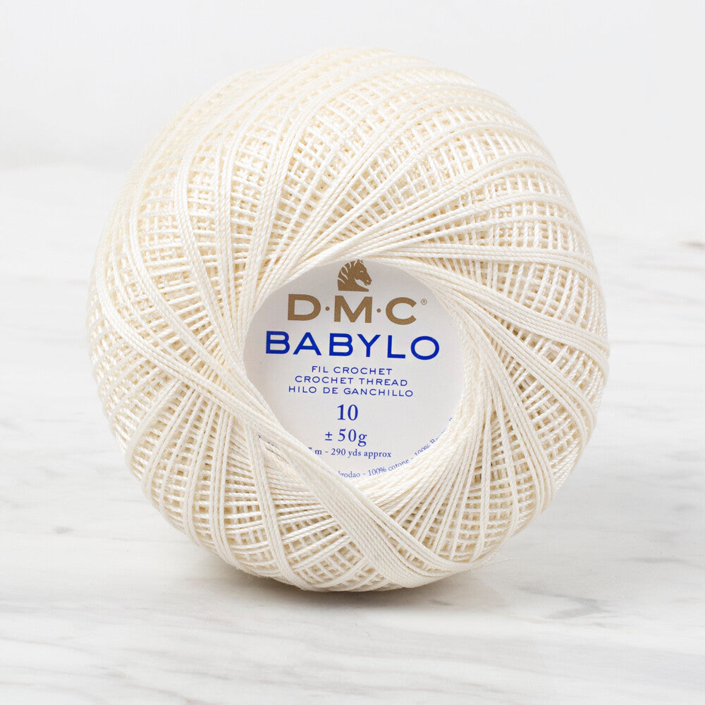 DMC Babylo No:10 50g Mercerized Cotton Crochet Thread, Ecru - 3865
