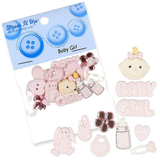 Dress It Up Creative Button Assortment, Baby Girl - 2121