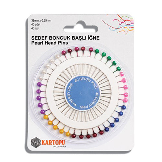 Kartopu 40-Piece Colorful Pearl Head Pins - K002.1.0023