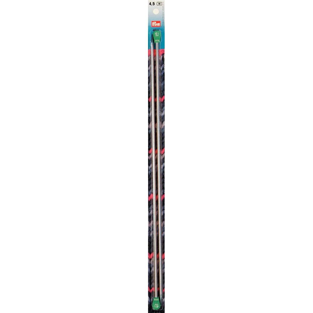 PRYM 4.5 mm 40 cm Aluminium Knitting Needles with Knob - 191612