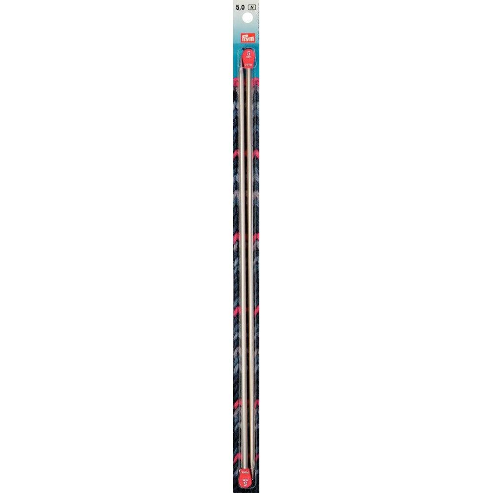 PRYM 5 mm 40 cm Aluminium Knitting Needles with Knob - 191613
