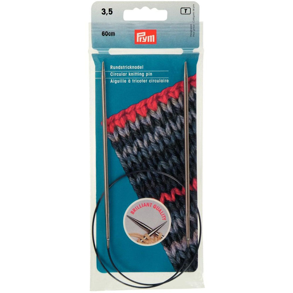 PRYM 3.5 mm 60 cm Brass Circular Knitting Needle - 212132