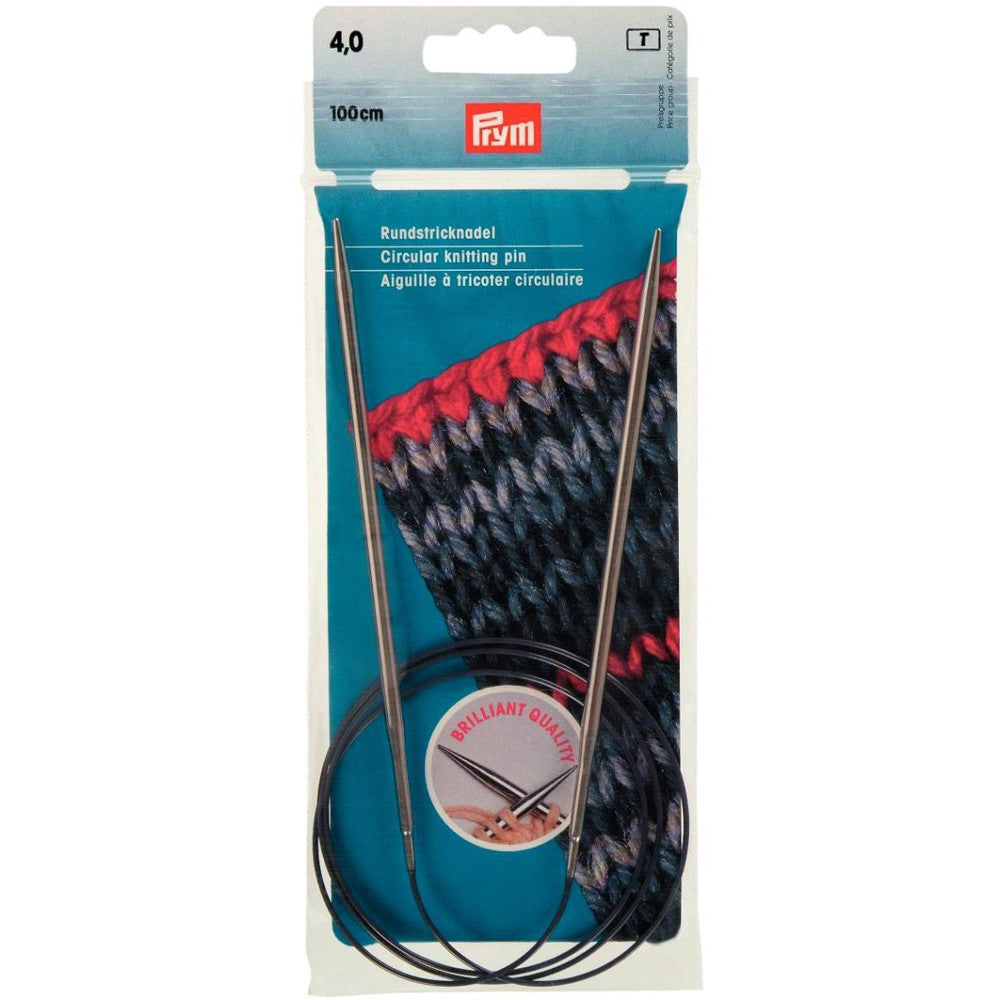 PRYM 4 mm 100 cm Brass Circular Knitting Needle - 212146