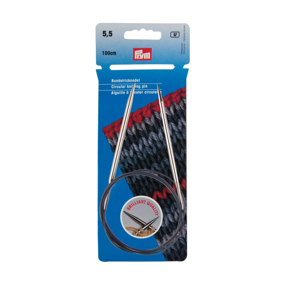 PRYM 5.5 mm 120 cm Brass Circular Knitting Needle - 21217
