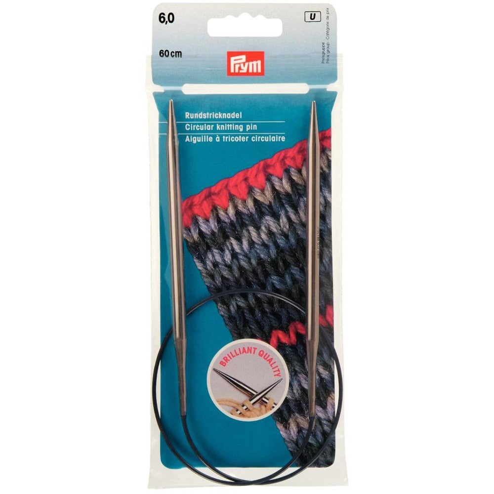 PRYM 6 mm 60 cm Brass Circular Knitting Needle - 212182