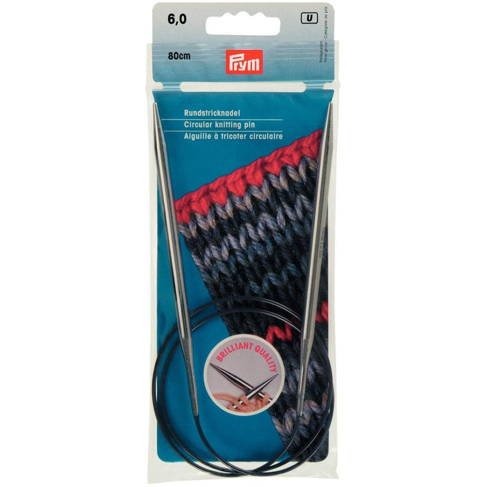 PRYM 6 mm 80 cm Brass Circular Knitting Needle - 212184