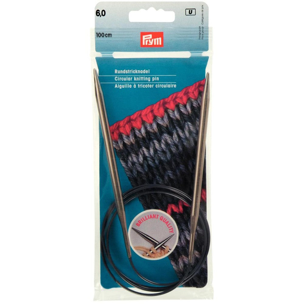 PRYM 6 mm 100 cm Brass Circular Knitting Needle - 212186
