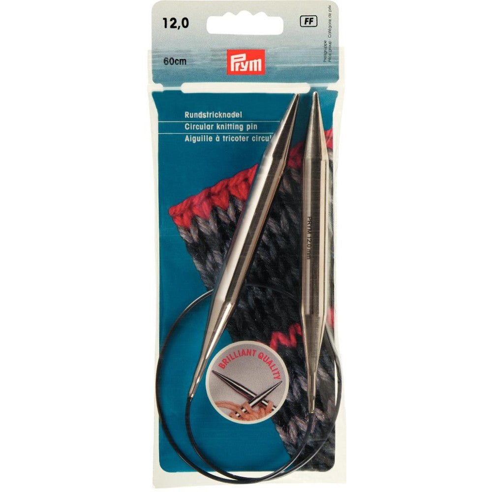 PRYM 12 mm 60 cm Brass Circular Knitting Needle - 212242