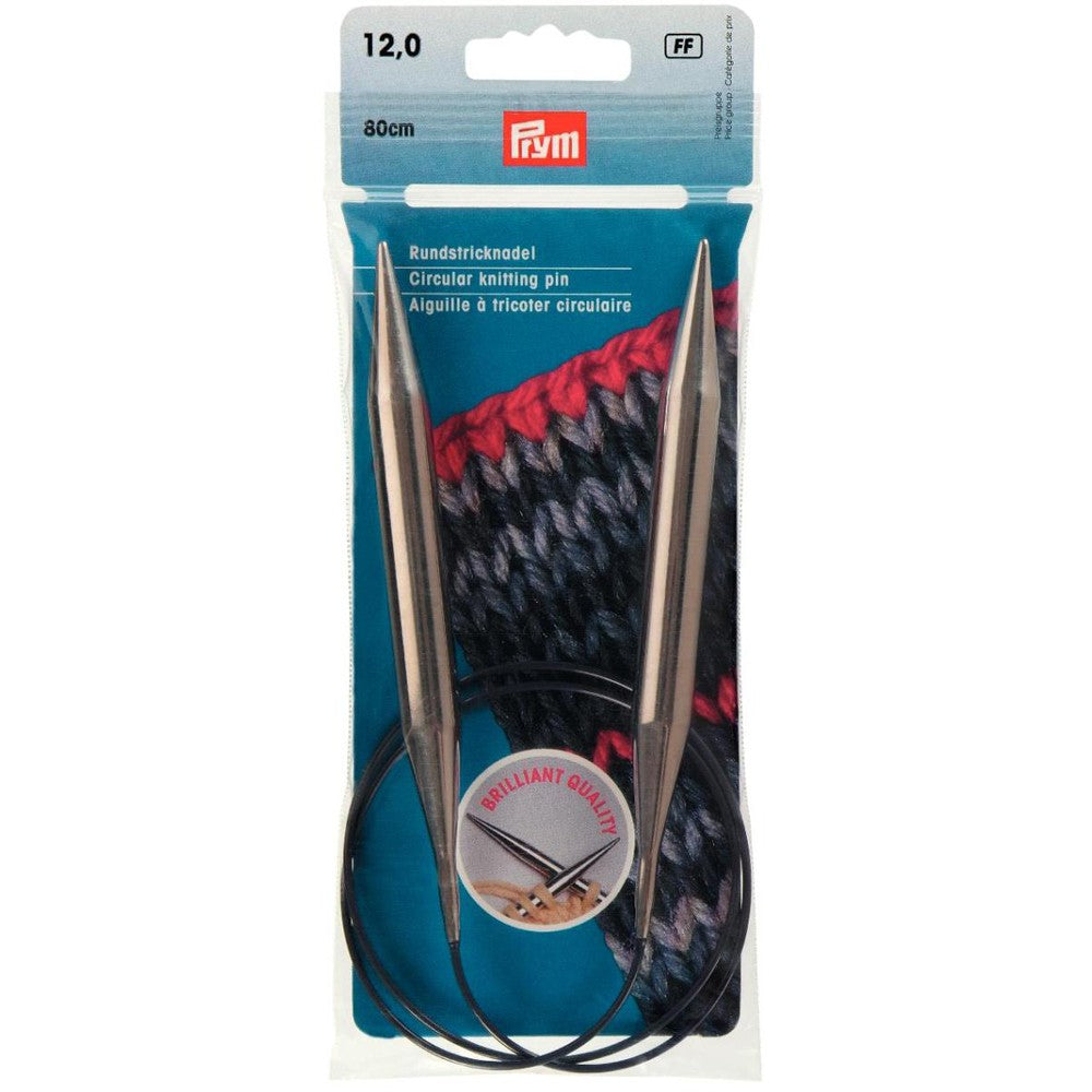 PRYM 12 mm 80 cm Brass Circular Knitting Needle - 212244