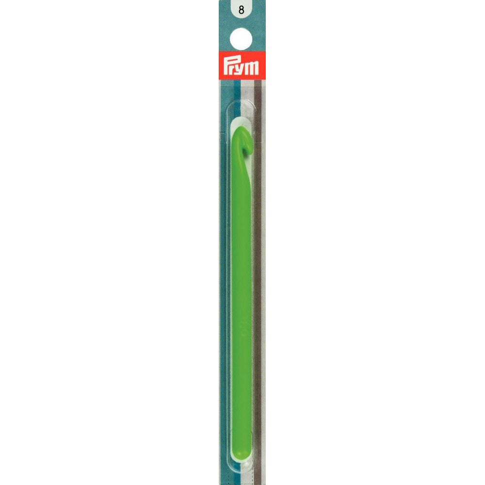 PRYM 8 mm 14 cm Plastic Crochet Hook For Wool, Green - 218571