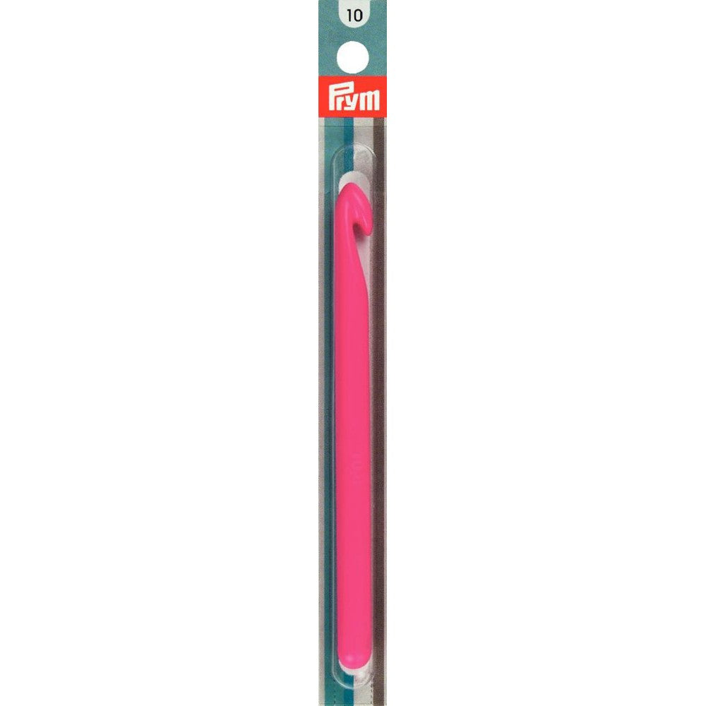 PRYM 10 mm 14 cm Plastic Crochet Hook For Wool, Pink - 218573