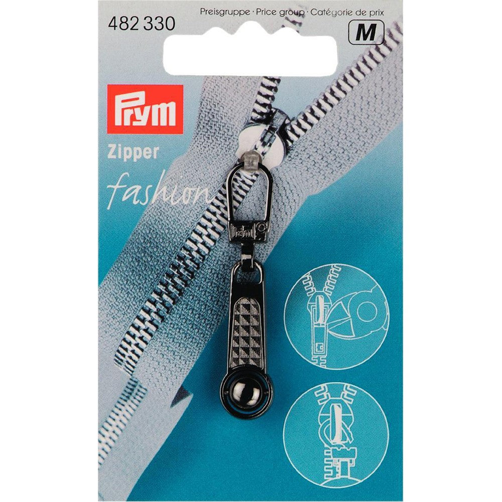 Prym Fashion-Zipper Öse Schwarz – Tropfenförmig, Mit Karabinerhaken, Für Reißverschlüsse