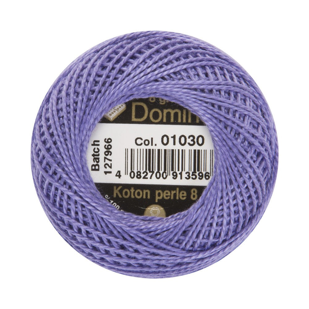Domino Cotton Perle Size 8 Embroidery Thread (8 g), Purple - 4598008-01030
