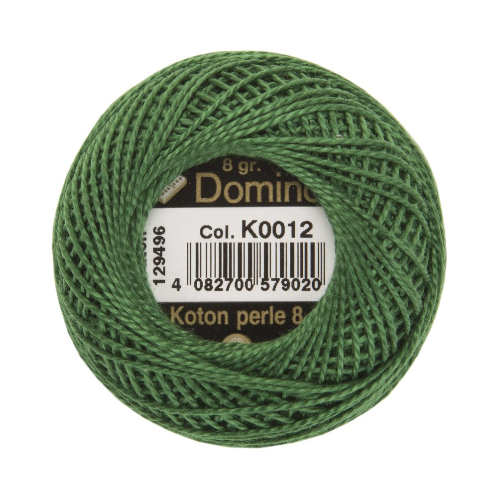 Domino Cotton Perle Size 8 Embroidery Thread (8 g), Green - 4598008-K0012