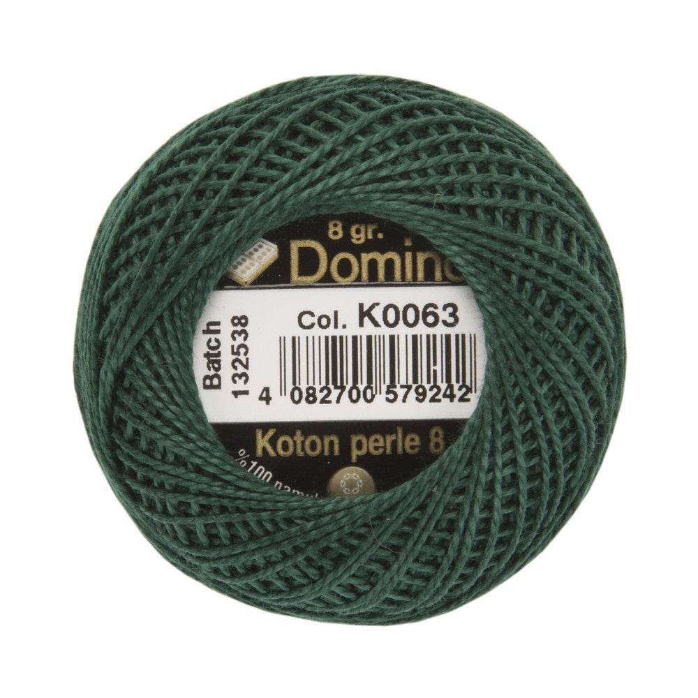 Domino Cotton Perle Size 8 Embroidery Thread (8 g), Green - 4598008-K0063