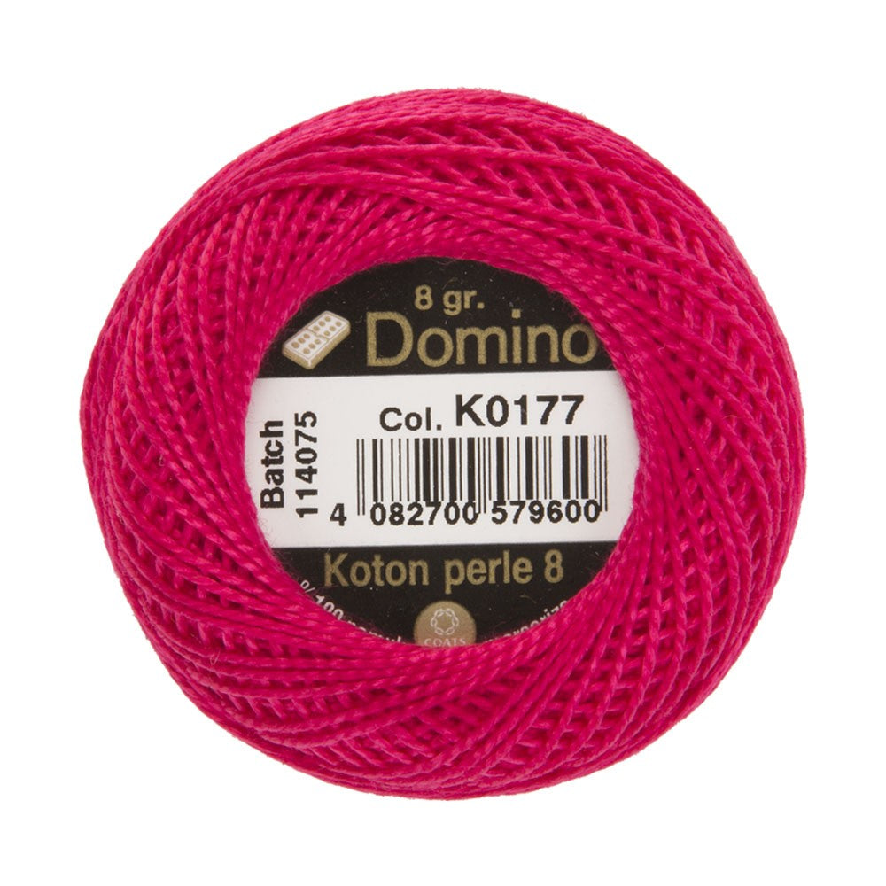 Domino Cotton Perle Size 8 Embroidery Thread (8 g), Pink - 4598008-K0177