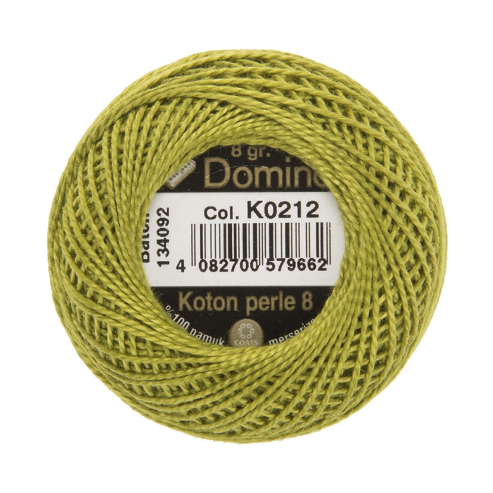 Domino Cotton Perle Size 8 Embroidery Thread (8 g), Green - 4598008-K0212