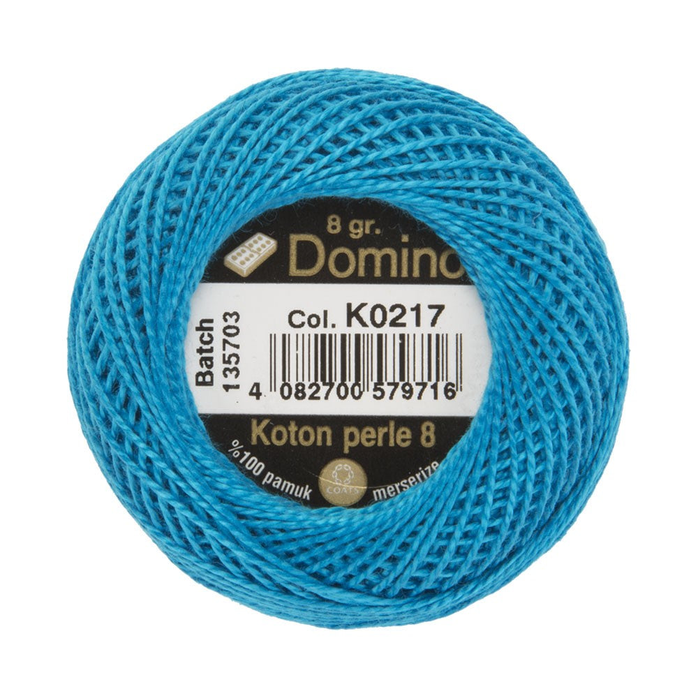 Domino Cotton Perle Size 8 Embroidery Thread (8 g), Blue - 4598008-K0217