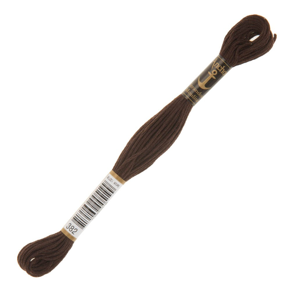 Anchor Stranded Mouline Embroidery Thread, 8m, Brown - 0382
