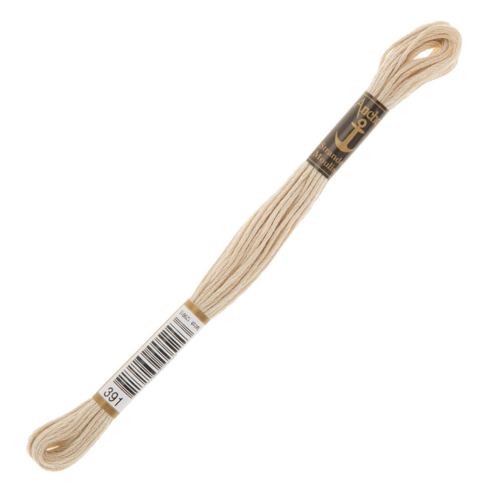 Anchor Stranded Mouline Embroidery Thread, 8m, Cream - 0391