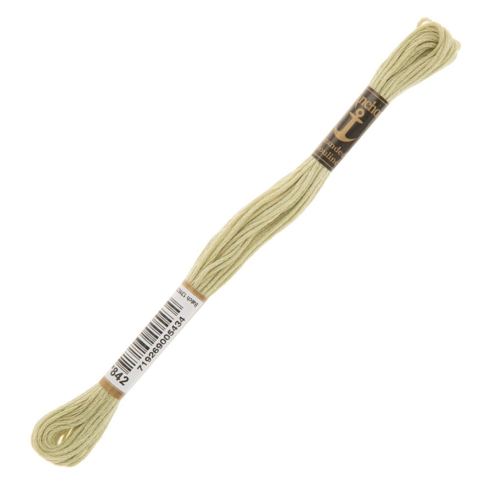 Anchor Stranded Mouline Embroidery Thread, 8m, Green - 0842