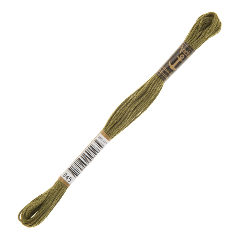 Anchor Stranded Mouline Embroidery Thread, 8m, Green - 0845