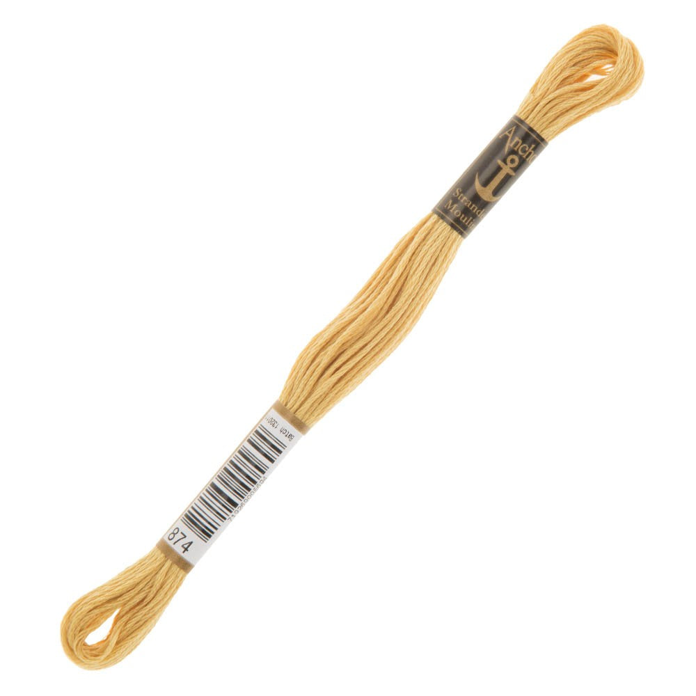 Anchor Stranded Mouline Embroidery Thread, 8m, Orange - 0874