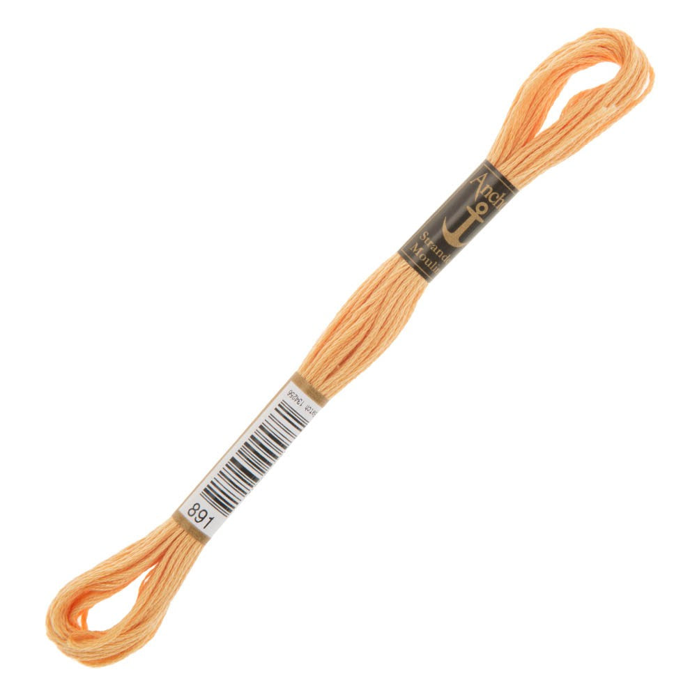 Anchor Stranded Mouline Embroidery Thread, 8m, Orange - 0891