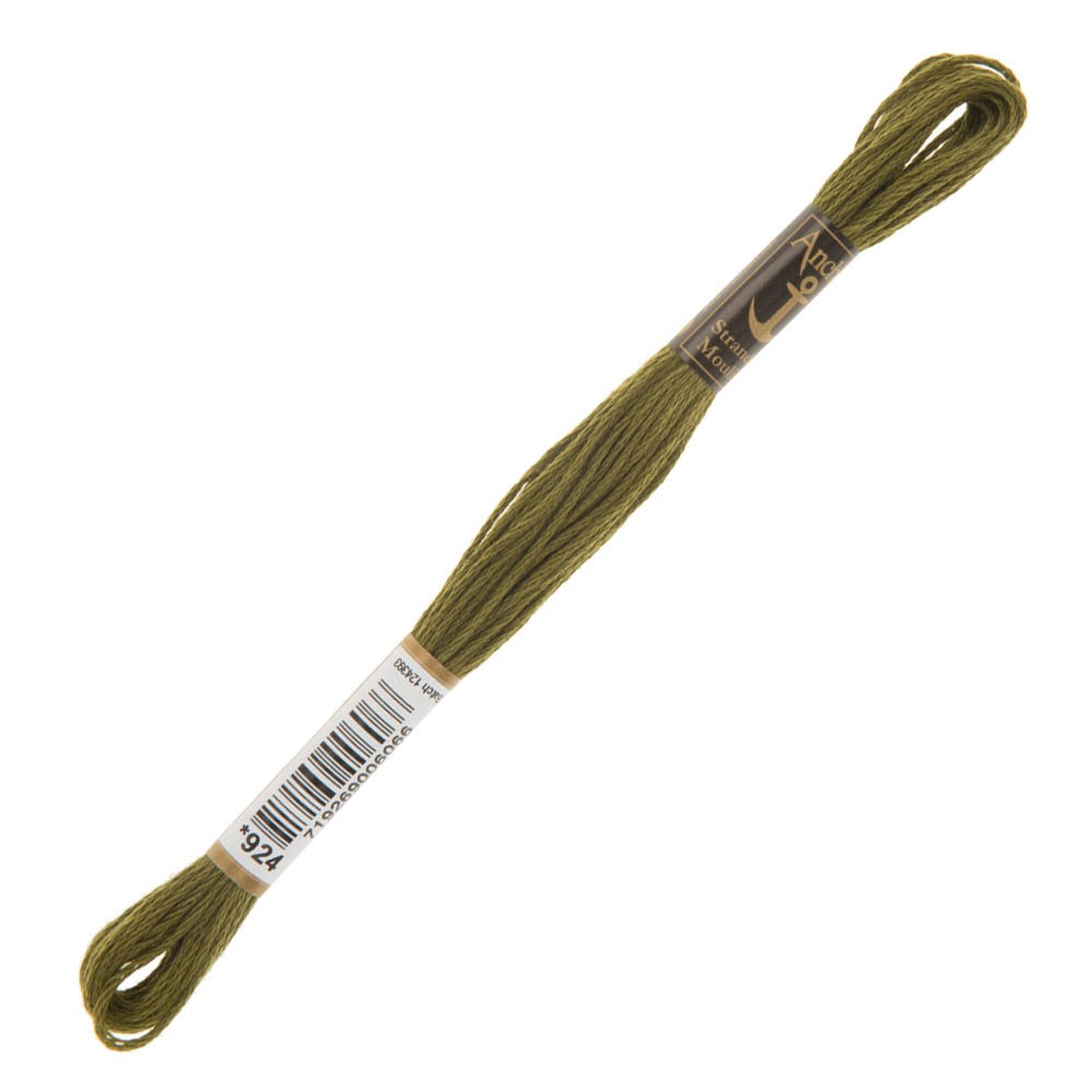 Anchor Stranded Mouline Embroidery Thread, 8m, Green - 0924