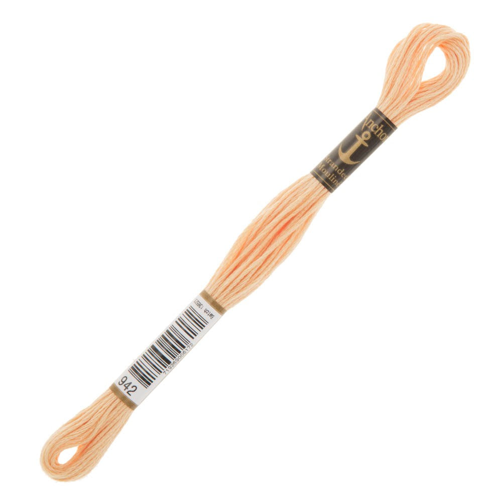 Anchor Stranded Mouline Embroidery Thread, 8m, Orange - 0942