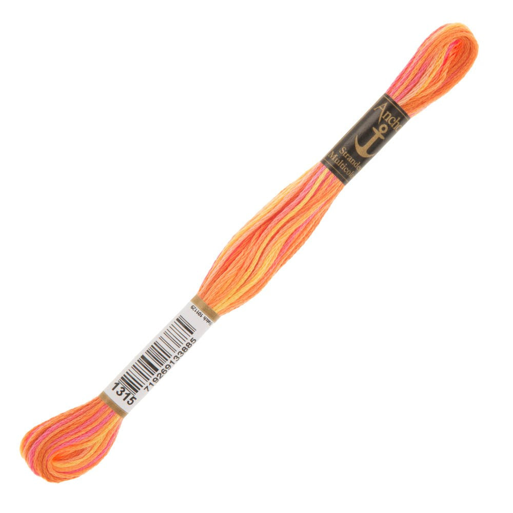 Anchor Stranded Mouline Embroidery Thread, 8m, Orange - 1315