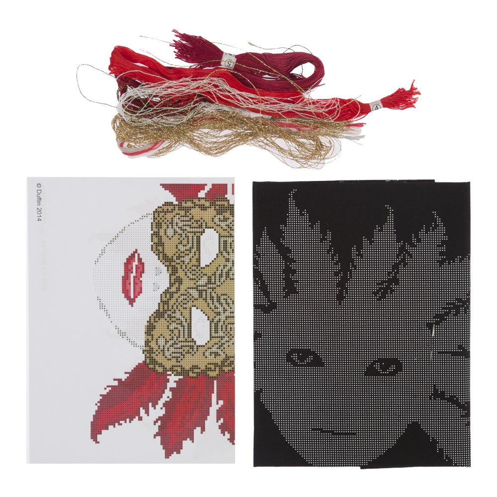 Duftin Petit Knots Rosso Stamped Embroidery Kit - 13046-AA0361