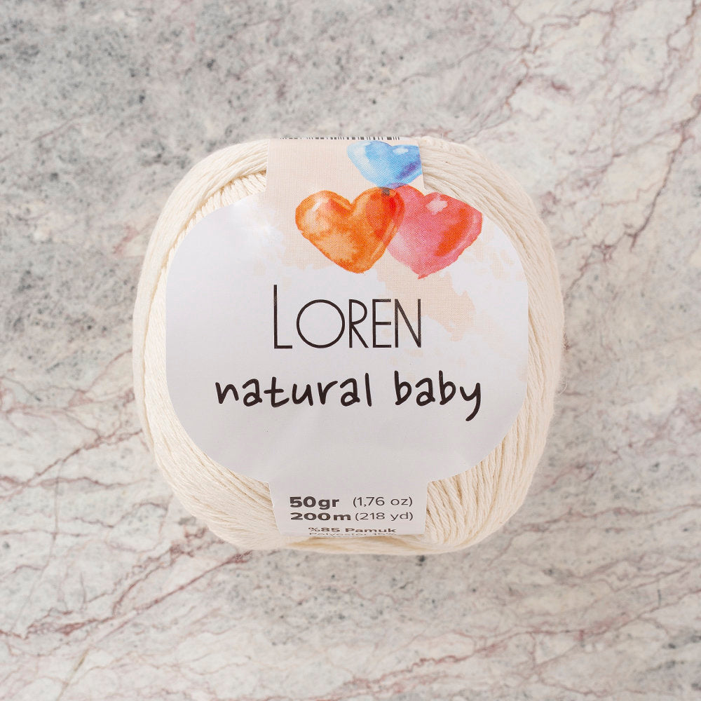 Loren Natural Baby Yarn, Cream - R083