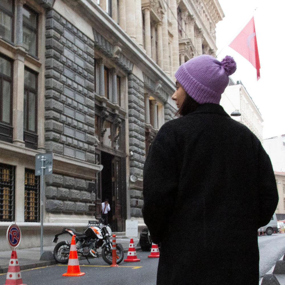 La Mia Angora Beanie Kit, Purple