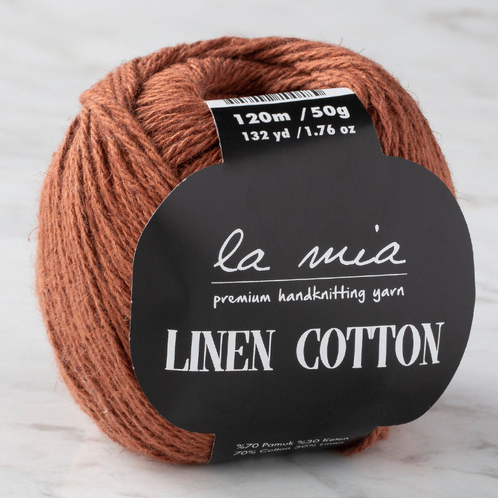 La Mia Linen Cotton Yarn, Brown - L087
