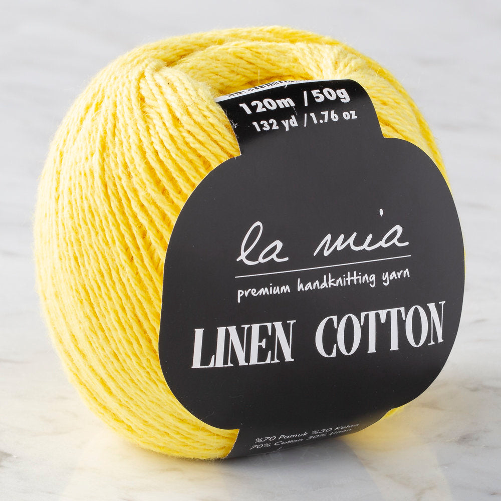 La Mia Linen Cotton Yarn, Yellow - L160