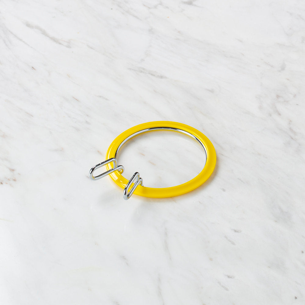 Nurge Metal Spring Tension Ring with Yellow Plastic Frame Embroidery Hoop, 58 mm