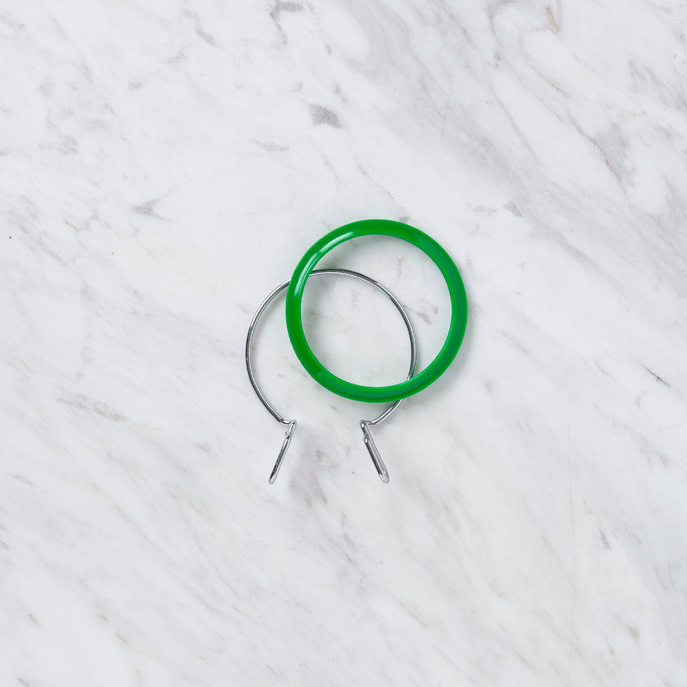 Nurge Metal Spring Tension Ring with Green Plastic Frame Embroidery Hoop, 58 mm