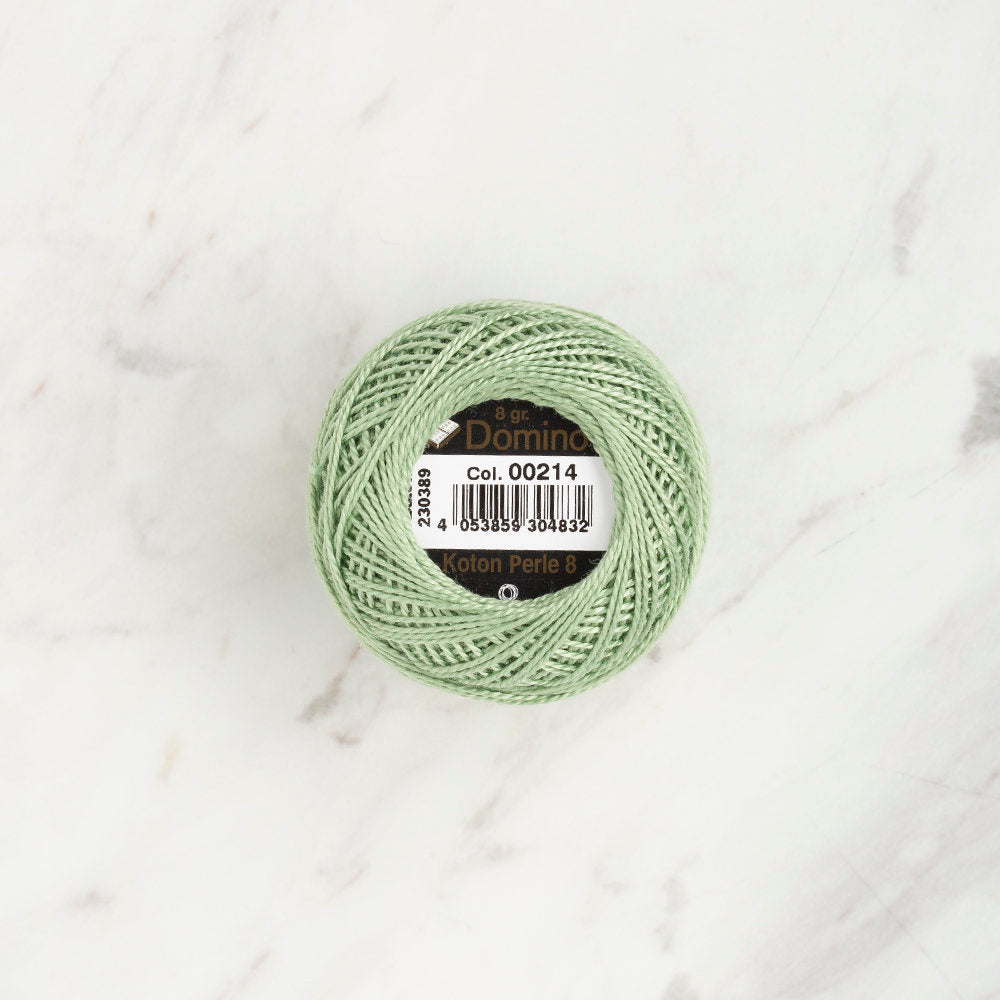 Domino Cotton Perle Size 8 Embroidery Thread (8 g), Light Green - 4598008-00214