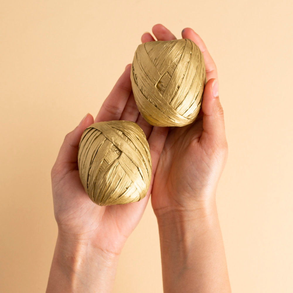 Loren Natural Raffia Paper Yarn, Gold
