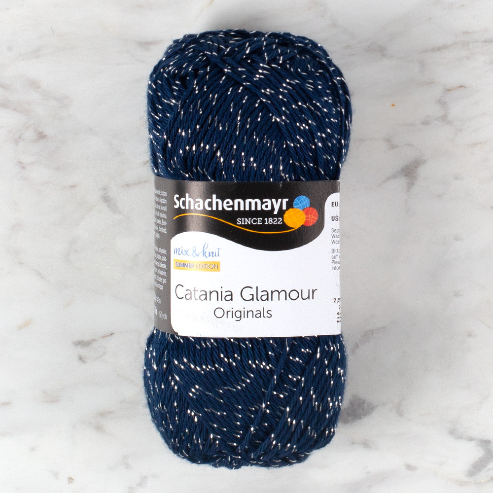 Schachenmayr Catania Glamour 50g Sparkly Yarn, Navy - 00150