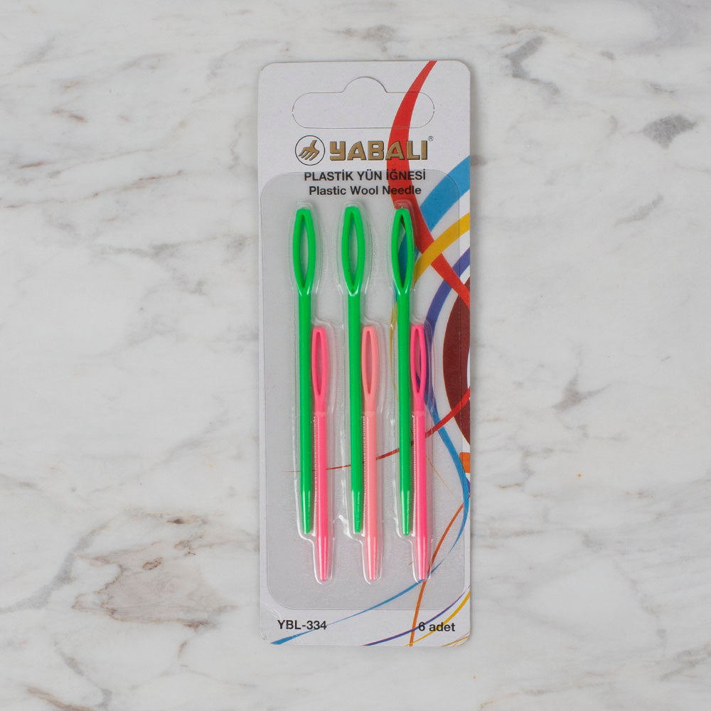 Yabalı Plastic Tapestry Needle (6 Pack), Dark Green Pink - YB - 334
