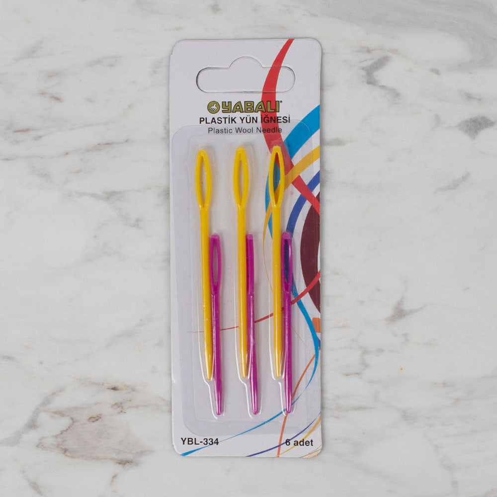Yabalı Plastic Tapestry Needle (6 Pack), Pink Yellow - YB - 334