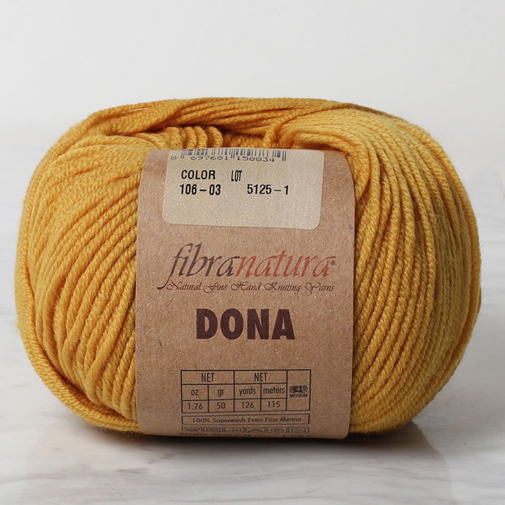Fibra Natura Dona Knitting Yarn, Mustard - 106-03