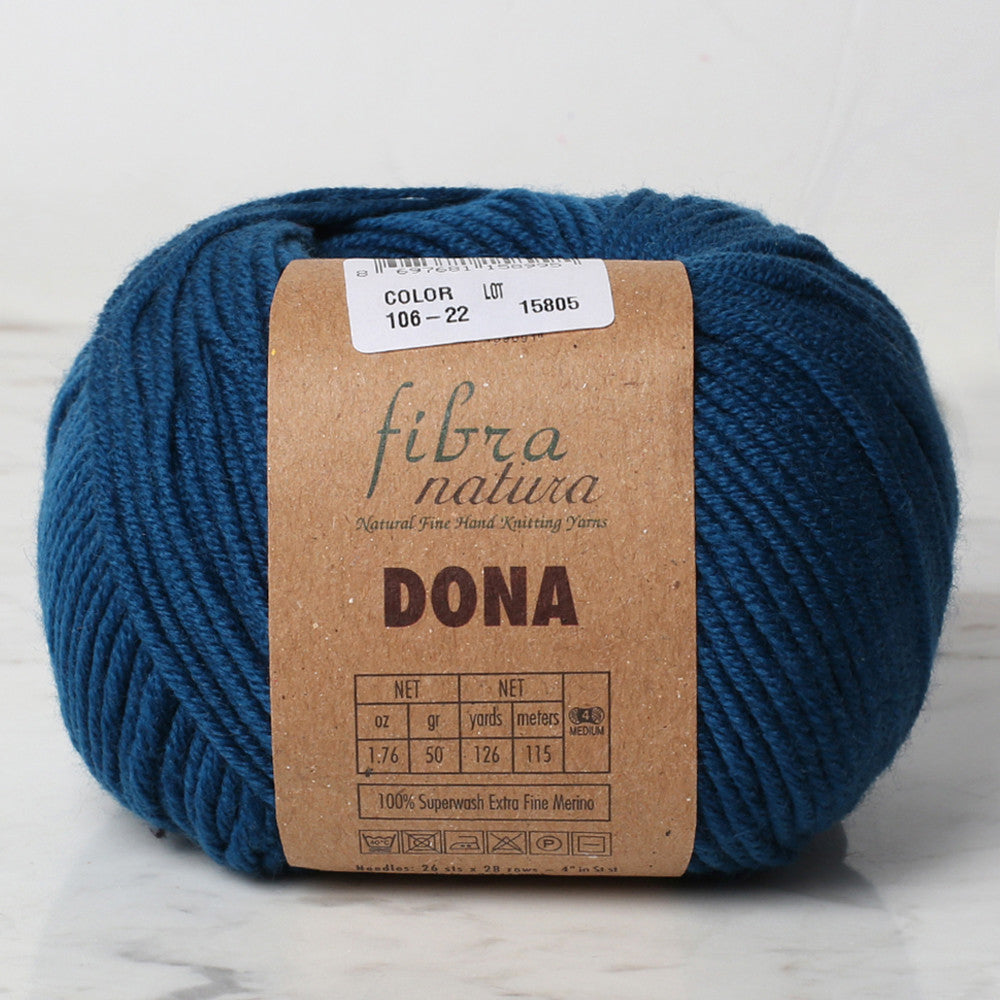 Fibra Natura Dona Yarn, Petrol Blue - 106-22